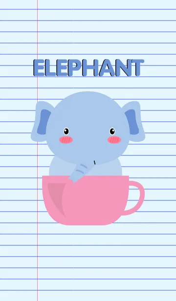 Simple Cute Elephant Theme V.2 (jp)の着せ替えメイン画像
