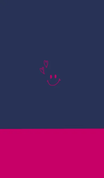 [LINE着せ替え] ピンクとネイビー二色。ハートにこ。の画像1