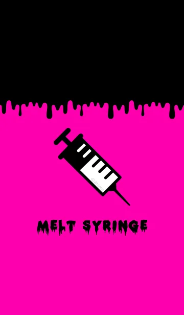 [LINE着せ替え] メルトシリンジ[ビビッドピンク×ブラック]の画像1