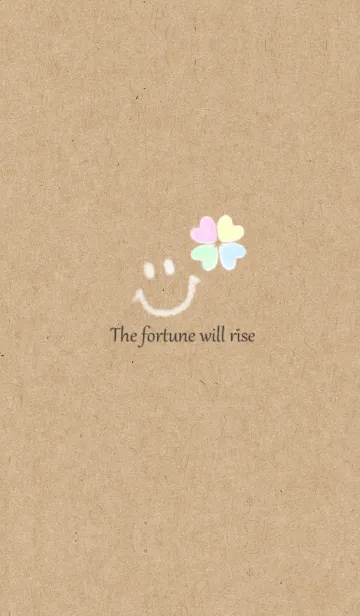 [LINE着せ替え] 全体運アップ。クラフト紙＆四つ葉。の画像1