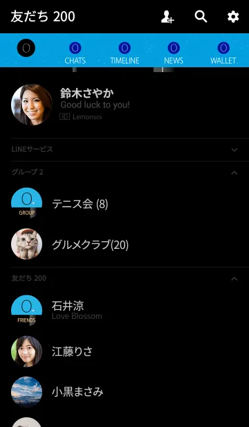 [LINE着せ替え] メークアップ イニシャル ブルー Oの画像2