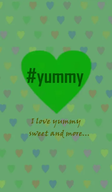 [LINE着せ替え] yummy！！ green heartの画像1