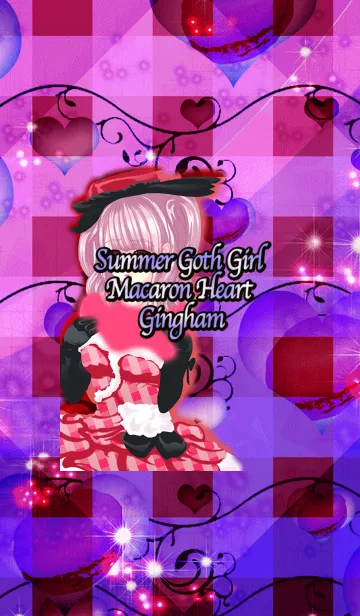 夏のゴスガールマカロンハートギンガムの着せ替えメイン画像