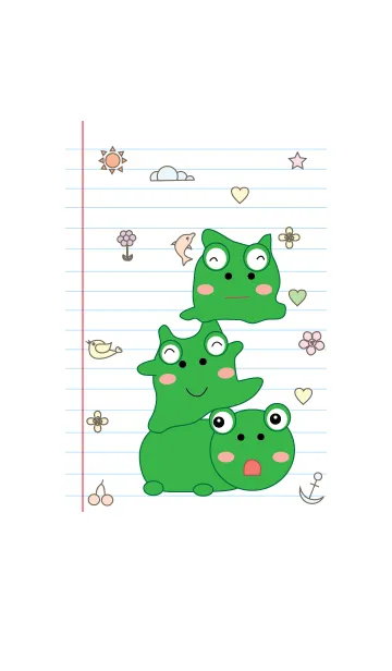 Cute frog theme v.4 (JP)の着せ替えメイン画像