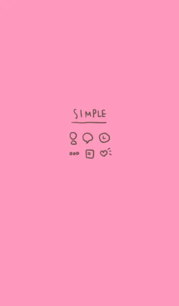 [LINE着せ替え] ピンクと手書きアイコン。シンプル。の画像1