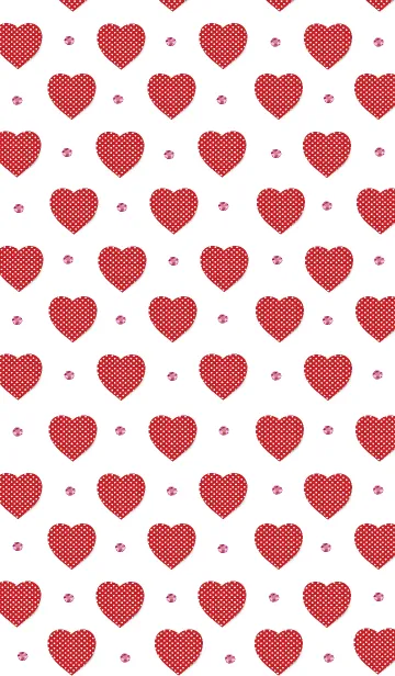 [LINE着せ替え] ドットハートとラインストーンの画像1