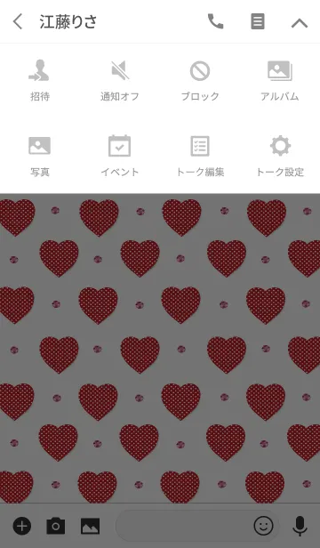 [LINE着せ替え] ドットハートとラインストーンの画像4