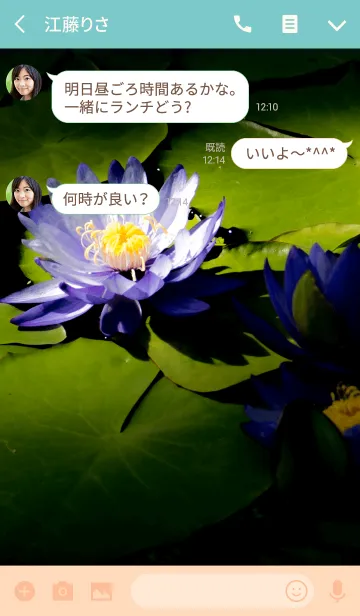 [LINE着せ替え] ブルーロータス ver.2の画像3