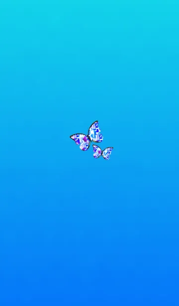 [LINE着せ替え] ガラス蝶ブルーの画像1