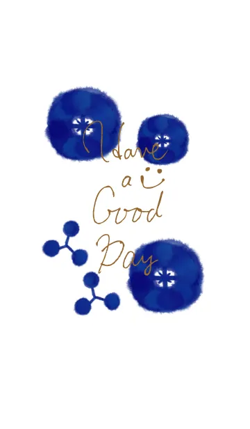 [LINE着せ替え] 深い青色-スマイル24-の画像1