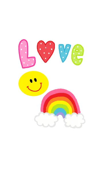 [LINE着せ替え] 幸せになれる虹とニコの画像1