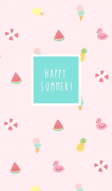 [LINE着せ替え] ハッピーサマー・ピンクの画像1