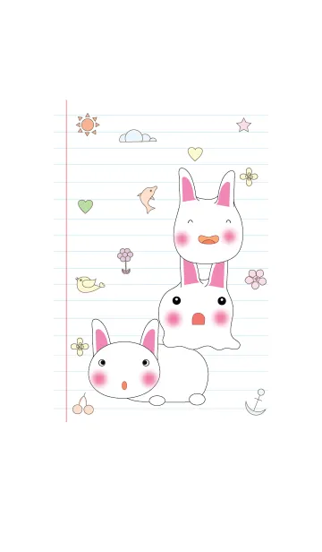 [LINE着せ替え] Cute rabbit theme v.6 (JP)の画像1