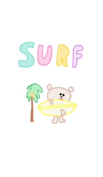 [LINE着せ替え] クレヨン くまこ パステルカラー 夏の画像1