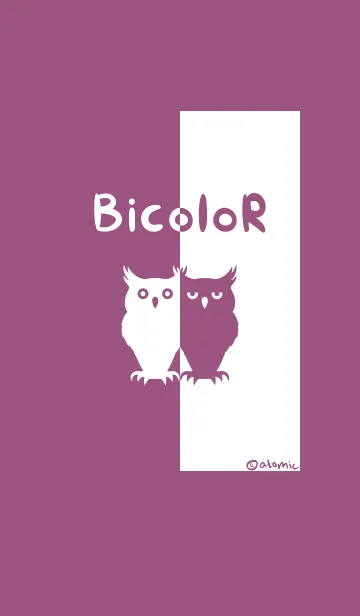 [LINE着せ替え] バイカラー [フクロウ] 紫×白 145の画像1