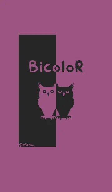 [LINE着せ替え] バイカラー [フクロウ] 紫×黒 140の画像1
