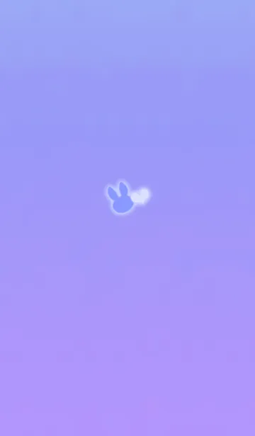 [LINE着せ替え] ふんわりうさぎハートパープルブルーの画像1