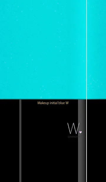 メークアップ イニシャル ブルー WのLINE着せ替え