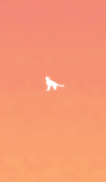 [LINE着せ替え] シンプルな猫のシルエットオレンジの画像1