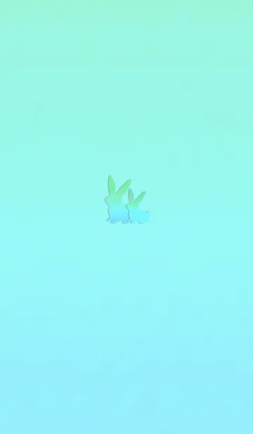 [LINE着せ替え] シンプル親子うさぎライトブルーの画像1