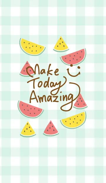 [LINE着せ替え] スマイル-夏 スイカ チェック18-の画像1