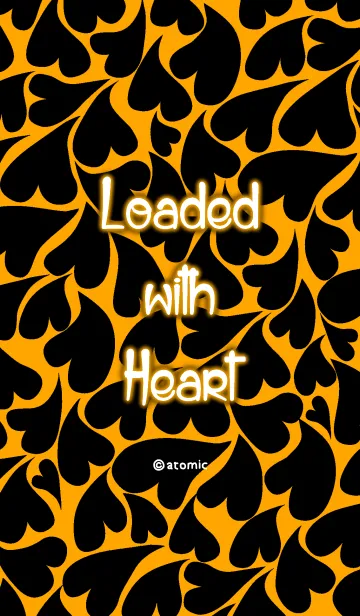 [LINE着せ替え] ハートレオパード [オレンジ×黒]の画像1