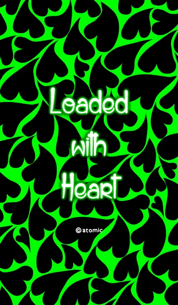 [LINE着せ替え] ハートレオパード [緑×黒]の画像1