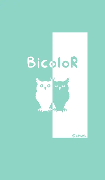 [LINE着せ替え] バイカラー [フクロウ] 青×白 144の画像1