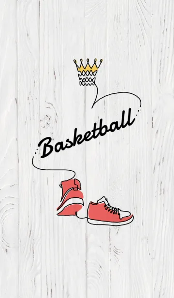 [LINE着せ替え] 一筆アート -Basketball-の画像1