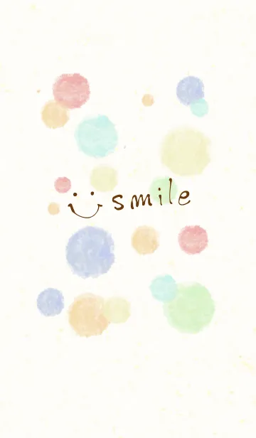 [LINE着せ替え] 大人水彩水玉2-スマイル2-の画像1