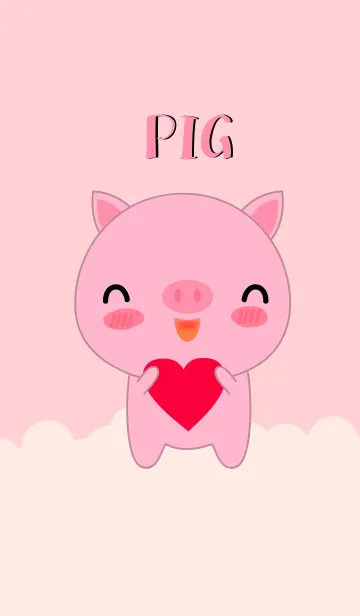 [LINE着せ替え] Simple Love Cute Pig Theme (jp)の画像1