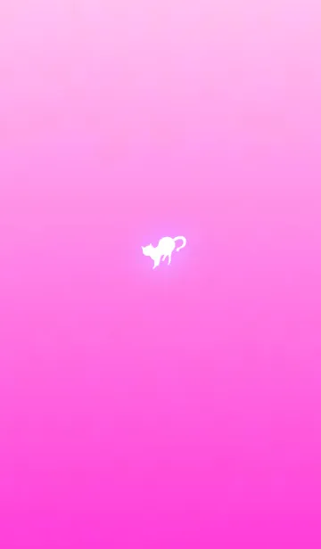 [LINE着せ替え] ピンクキャットシルエットの画像1