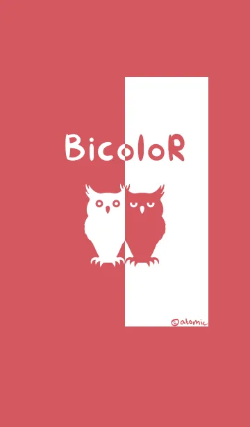 [LINE着せ替え] バイカラー [フクロウ] 赤×白 141の画像1