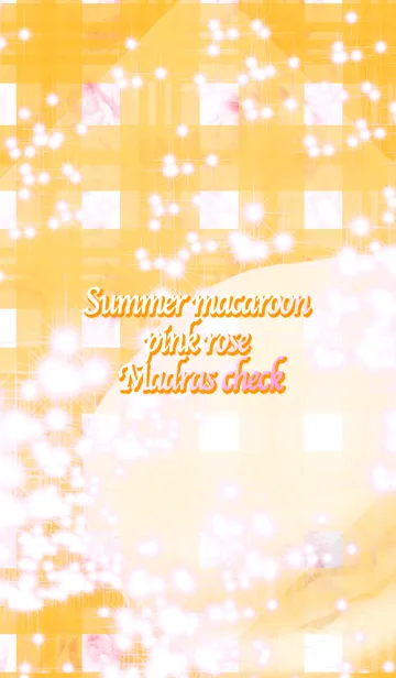 [LINE着せ替え] 夏のマカロンピンクの薔薇マドラスチェックの画像1