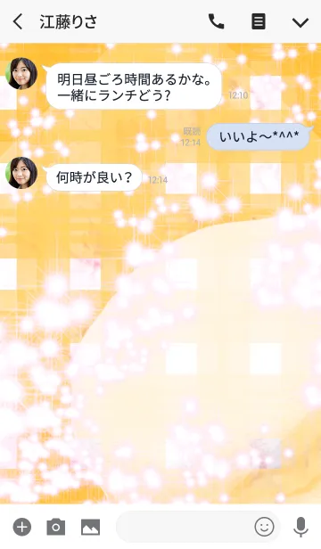 [LINE着せ替え] 夏のマカロンピンクの薔薇マドラスチェックの画像3