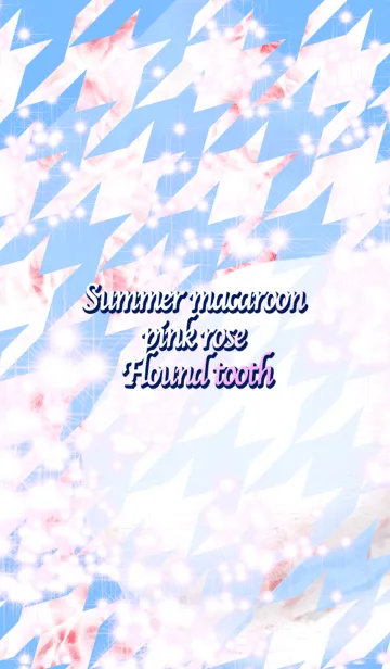 [LINE着せ替え] 夏のマカロンピンクの薔薇ハウンドトゥースの画像1