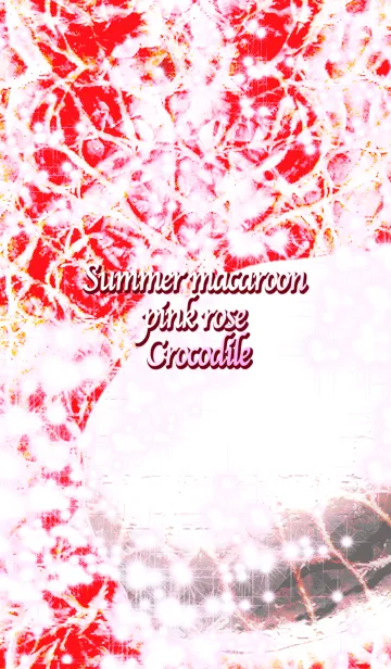 [LINE着せ替え] 夏のマカロンピンクの薔薇ワニ柄の画像1