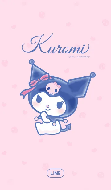 クロミ ピンク＆ネイビーのLINE着せ替え