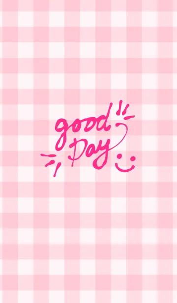 [LINE着せ替え] スマイル-ピンクチェック24-の画像1