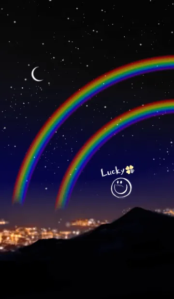 [LINE着せ替え] 全ての運気超アップ♡幸運の2重の月虹の画像1
