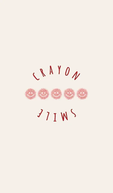 [LINE着せ替え] クレヨン ベージュ＆ピンク / スマイルの画像1