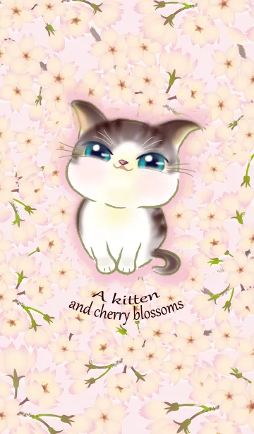 [LINE着せ替え] 桜大好き・子猫ちゃんのお花見2の画像1