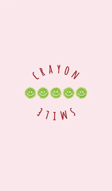[LINE着せ替え] クレヨン ピンク＆グリーン / スマイルの画像1