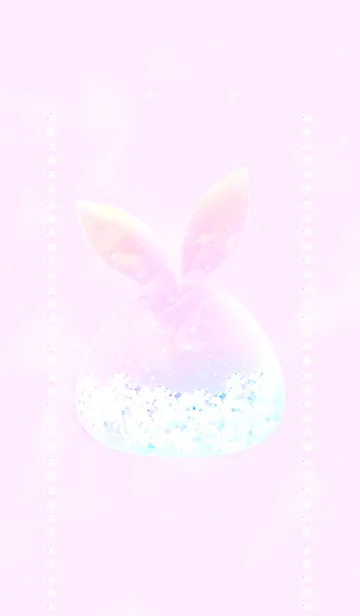 [LINE着せ替え] クリスタルピンクゴールドのウサギの画像1
