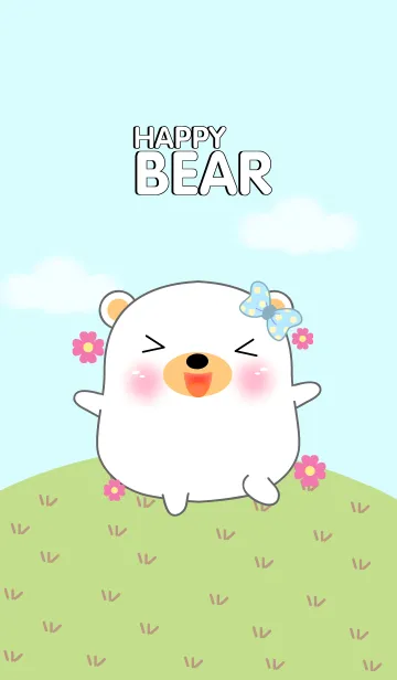 [LINE着せ替え] Happy White Bear Theme(jp)の画像1