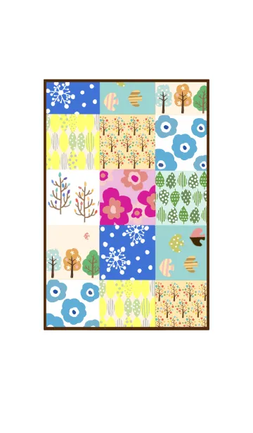 [LINE着せ替え] 北欧風パッチワークの画像1