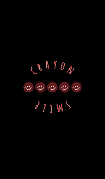 [LINE着せ替え] クレヨン ブラック＆ボルドー / スマイルの画像1