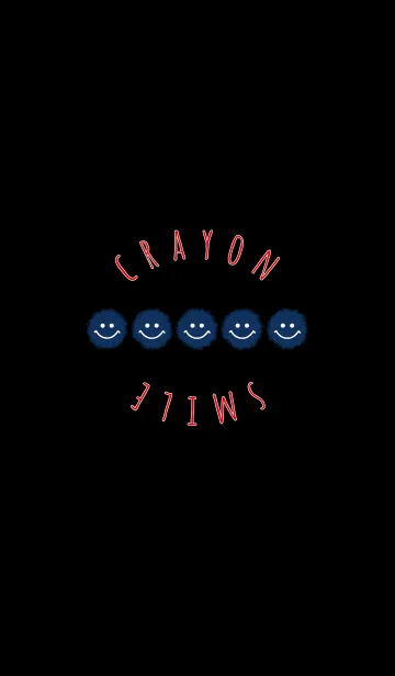 [LINE着せ替え] クレヨン ブラック＆ブルー / スマイルの画像1