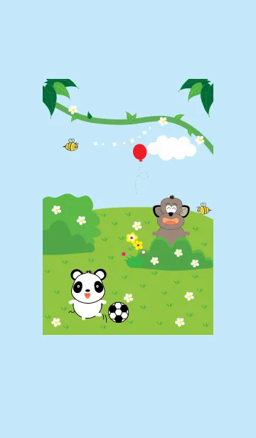 [LINE着せ替え] Monkey and panda theme (JP)の画像1