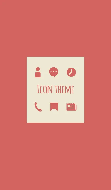 [LINE着せ替え] ベージュ＆レッド / アイコンの画像1